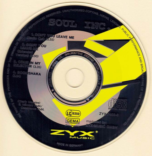 Soul Inc. : Don't You Leave Me (CD, Maxi)