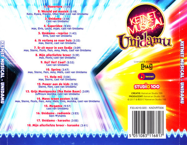 Cast Van Unidamu : Ketnet Musical - Unidamu (CD, Album)