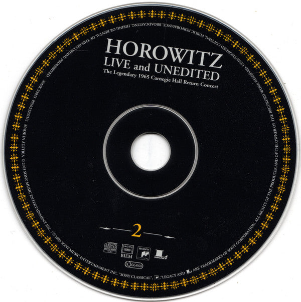 Vladimir Horowitz : Horowitz Live And Unedited (The Historic 1965 Carnegie Hall Return Concert) (2xCD, Comp, RE, RM, Dig + DVD-V + Ltd, Dig)