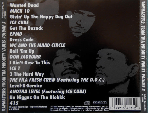 Various : Rapmasters: From Tha Priority Vaults Volume 3 (CD, Comp)