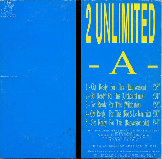 2 Unlimited : Get Ready For This (CD, Maxi)
