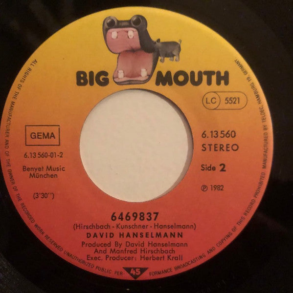 David Hanselmann : Jump And Shout (7", Single, Promo)