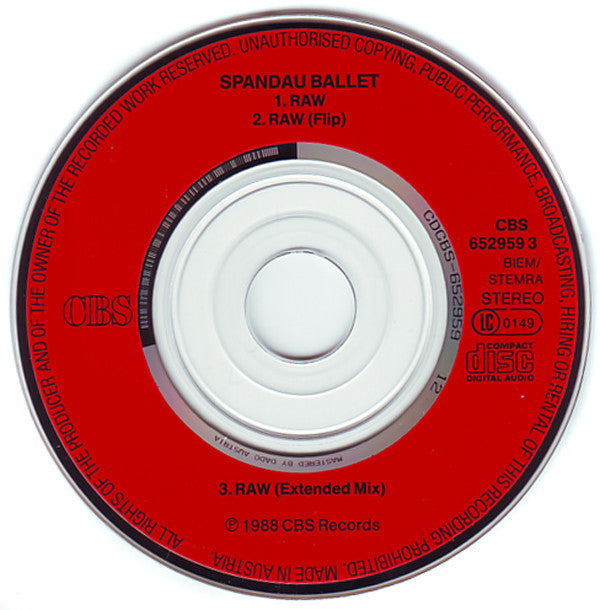 Spandau Ballet : Raw (CD, Mini, Single)