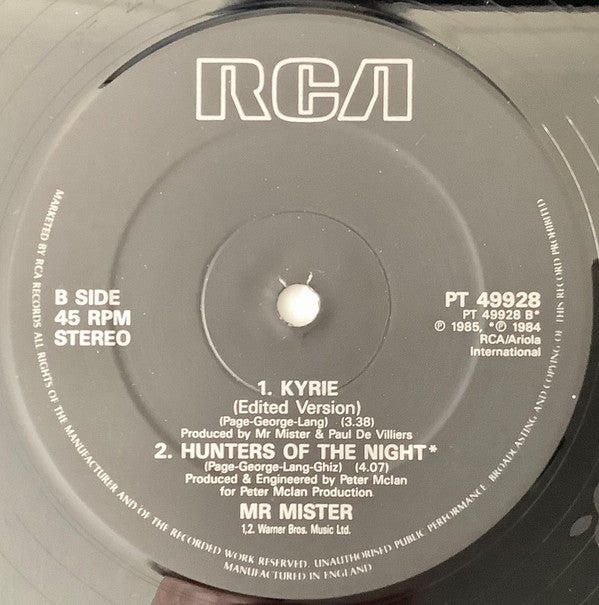 Mr. Mister : Kyrie (12", Single)