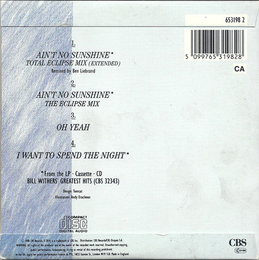 Bill Withers : Ain't No Sunshine (CD, Single)