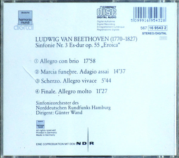 Ludwig van Beethoven / Günter Wand, NDR Sinfonieorchester : Sinfonie Nr. 3 Es-dur, Op. 55 »Eroica« (CD, Album)
