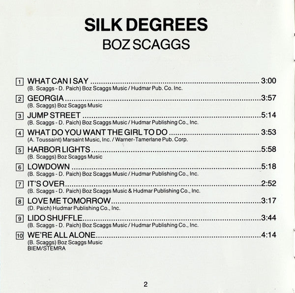 Boz Scaggs : Silk Degrees (CD, Album, RE, SBM)