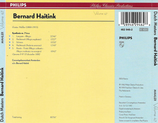 Bernard Haitink, Concertgebouworkest, Gustav Mahler : Symfonie Nr. 7 (CD, Album, RE)