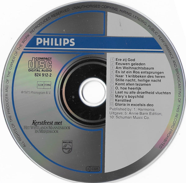 Westlands Mannenkoor En Westlands Meisjeskoor : Kerstfeest Met Het Westlands Mannenkoor En Meisjeskoor (CD, Album)