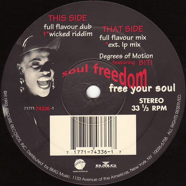 Degrees Of Motion Featuring Biti Strauchn : Soul Freedom (Free Your Soul) (12")