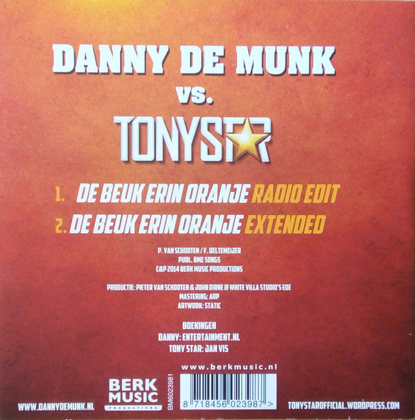 Danny de Munk vs. Tonystar : De Beuk Erin Oranje (CD, Single)