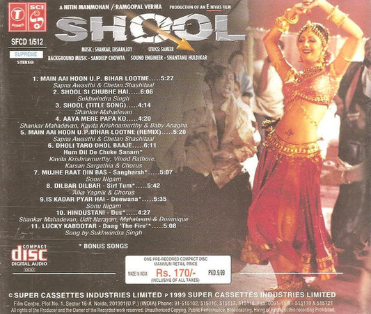 Shankar Ehsaan Loy, Sameer : Shool (CD)