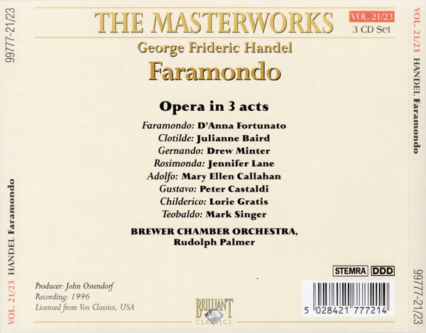 Georg Friedrich Händel : Faramondo (3xCD, Album, RE)