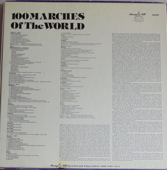 The Band Of The Grenadier Guards : 100 Marches Of The World (5xLP, Comp + Box)