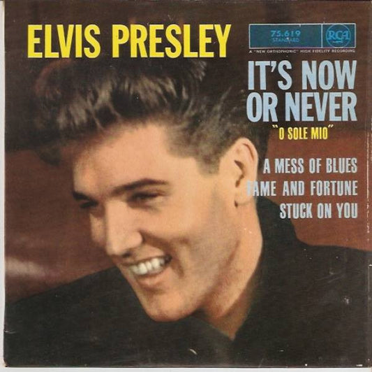 Elvis Presley : It's Now Or Never (7", EP, Mono, RP, Yel)