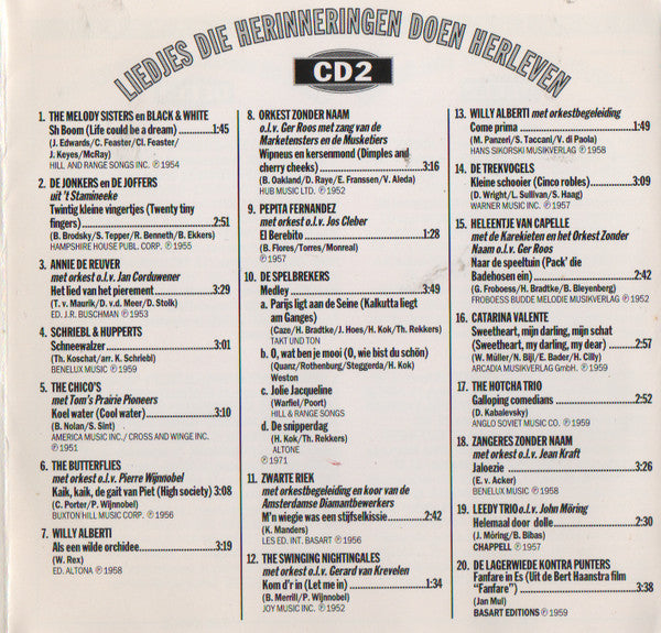 Various : 40 Hollandse Hits Uit De Vijftiger Jaren - Deel 2 (2xCD, Comp)