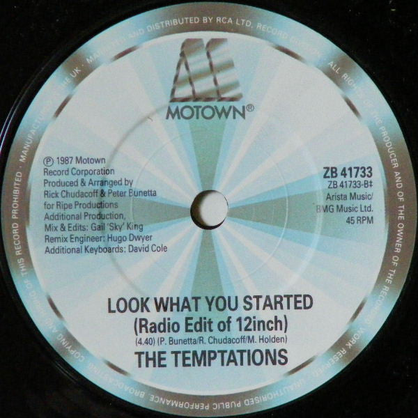 The Temptations : Look What You Started (7", Single)