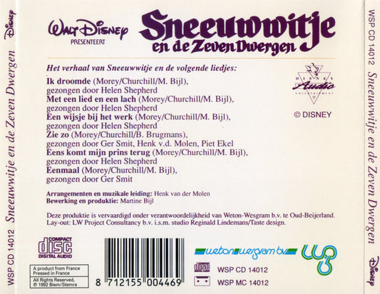 Various : Walt Disney Presenteert Sneeuwwitje En De Zeven Dwergen (Het Verhaal En De Originele Nederlandstalige Liedjes) (CD)