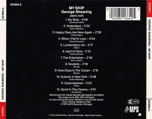 George Shearing : My Ship (CD, Album, RE)