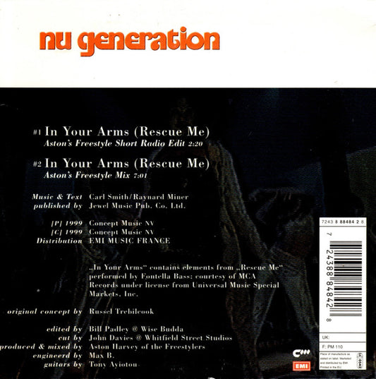 Nu Generation : In Your Arms (Rescue Me) (CD, Single, Car)