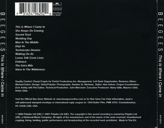 Bee Gees : This Is Where I Came In (HDCD, Album)