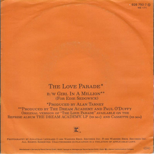 The Dream Academy : The Love Parade (7", Single)