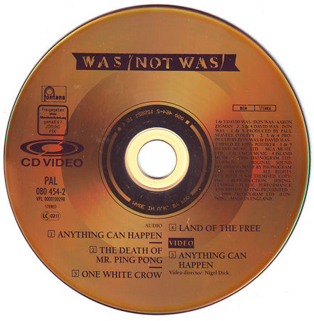 Was (Not Was) : Anything Can Happen... (CDV, 5", Single, PAL)