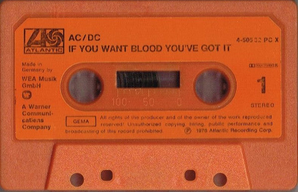 AC/DC : If You Want Blood You've Got It (Cass, Album, RE, ora)