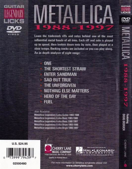 Doug Boduch : Metallica Legendary Licks Guitar 1988 - 1997 (DVD-V, Comp)