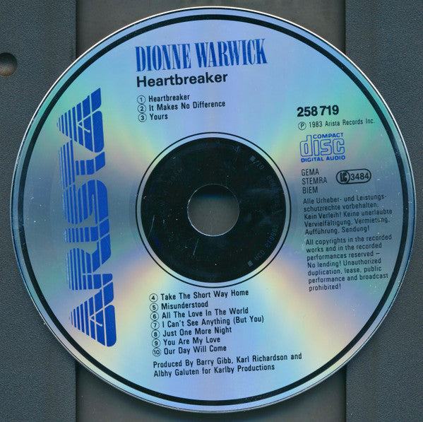Dionne Warwick : Heartbreaker (CD, Album, RE, PDO)