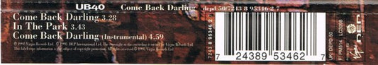 UB40 : Come Back Darling (CD, Single)