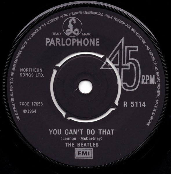 The Beatles : Can't Buy Me Love / You Can't Do That (7", Single, Mono, RE)