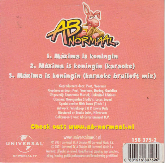 Ab Normaal : Maxima Is Koningin (CD, Maxi, Car)