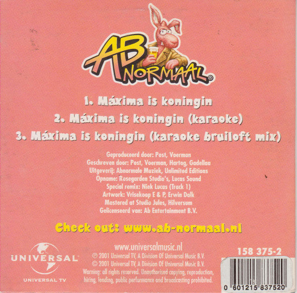 Ab Normaal : Maxima Is Koningin (CD, Maxi, Car)