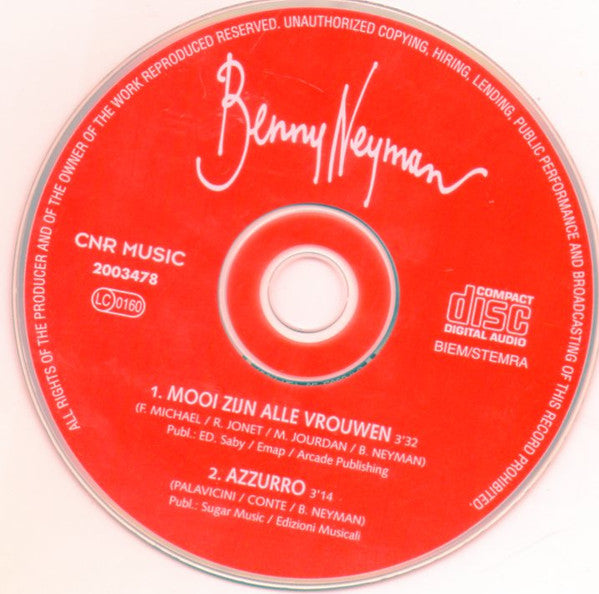Benny Neyman : Mooi Zijn Alle Vrouwen (CD, Single)
