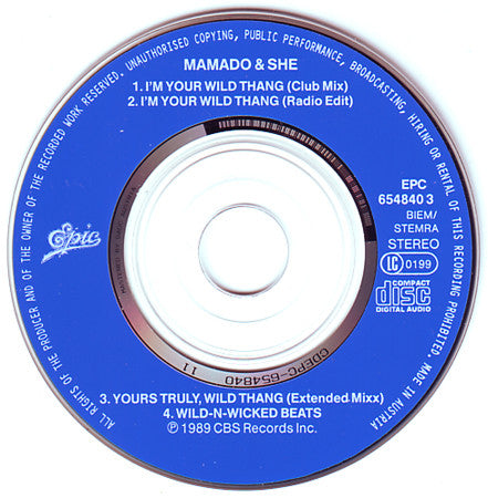 Mamado & She : I'm Your Wild Thang (CD, Mini, Maxi)