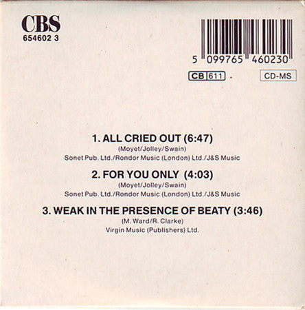 Alison Moyet : All Cried Out / For You Only / Weak In The Presence Of Beauty (CD, Mini, EP, Comp)