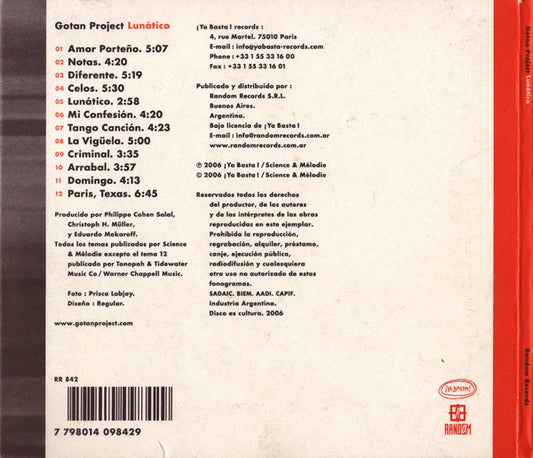 Gotan Project : Lunático (CD, Album, RP, Eps)