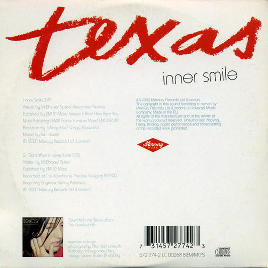 Texas : Inner Smile (CD, Single, Car)
