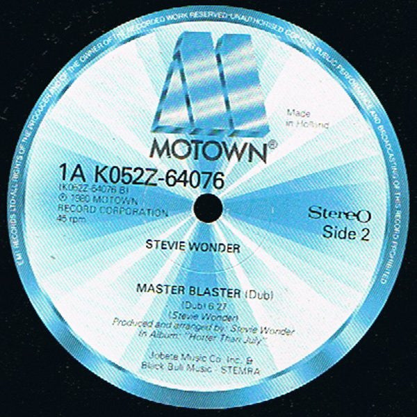 Stevie Wonder : Master Blaster (Jammin') (12", Single)