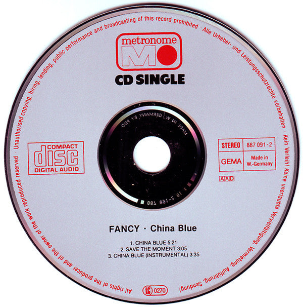 Fancy : China Blue (CD, Maxi, Car)