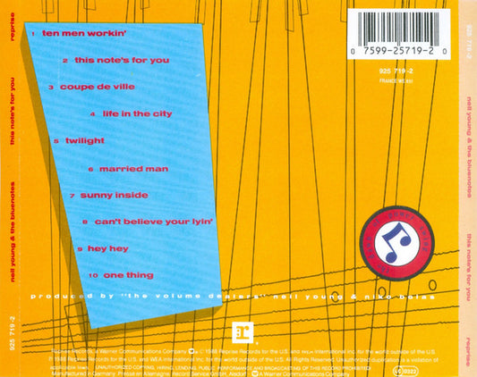 Neil Young & The Bluenotes (5) : This Note's For You (CD, Album)