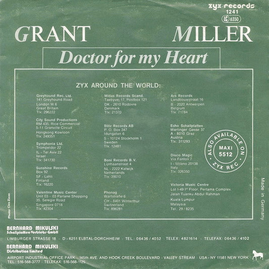 Grant Miller : Doctor For My Heart (7", Single)