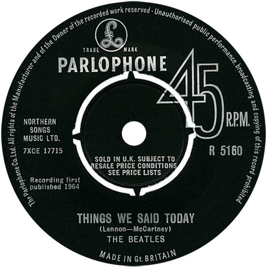 The Beatles : A Hard Day's Night (7", Single, Mono)