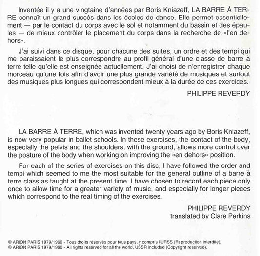 Philippe Reverdy : La Danse Par Le Disque, Vol. 4 - La Barre A Terre (CD, Album, RE)