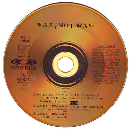 Was (Not Was) : Walk The Dinosaur (CDV, 5", Single, PAL)