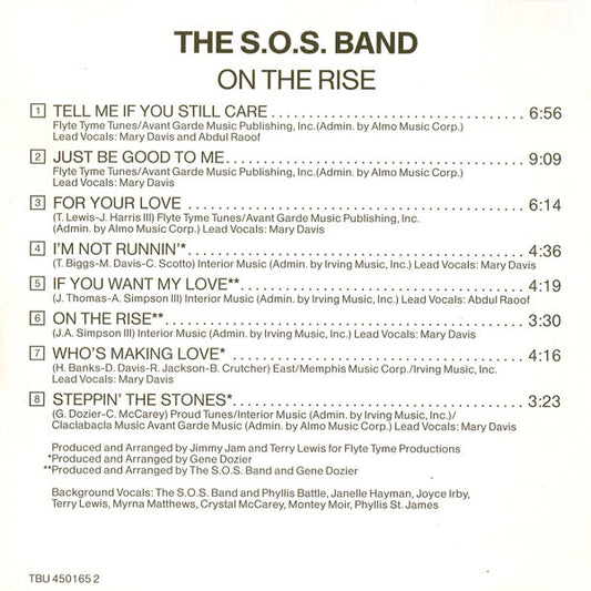 The S.O.S. Band : On The Rise (CD, Album, RE)