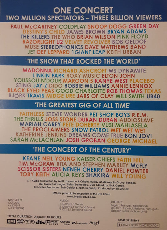 Various : Live 8 (4xDVD-V, NTSC, Dol)