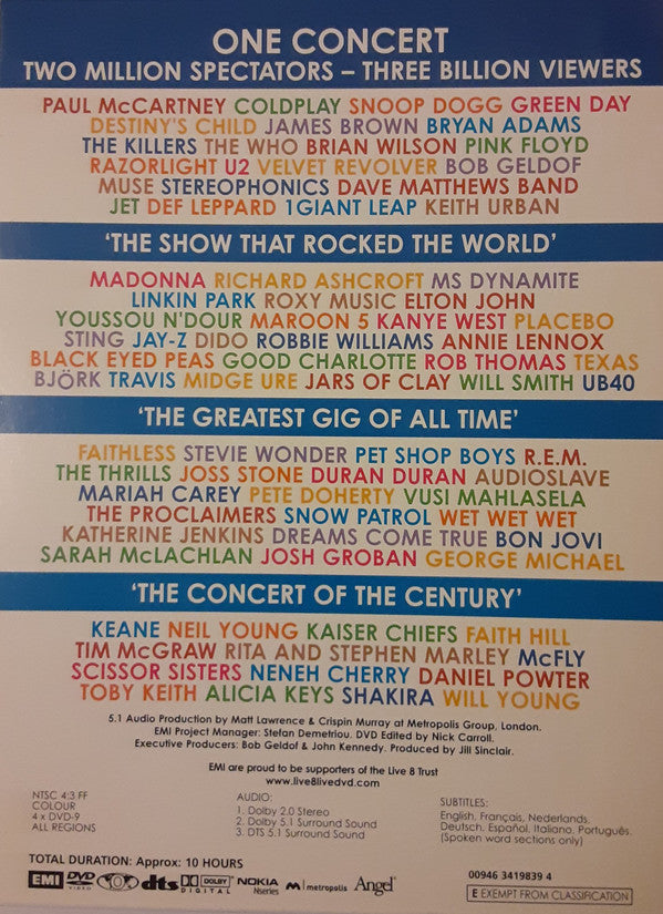 Various : Live 8 (4xDVD-V, NTSC, Dol)