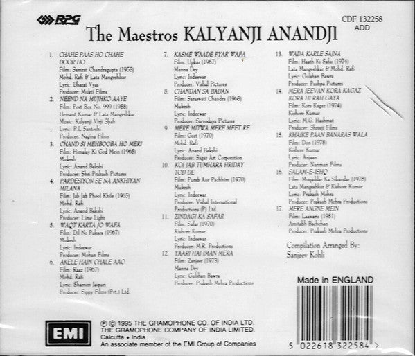 Kalyanji-Anandji : The Maestros (CD, Comp)